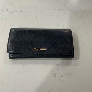Miu Miu Black Leather Wallet